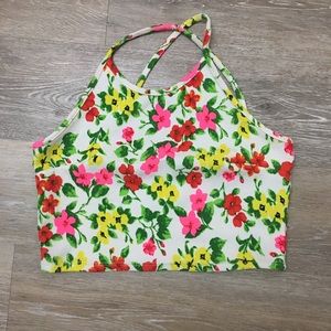 Floral cross back crop top